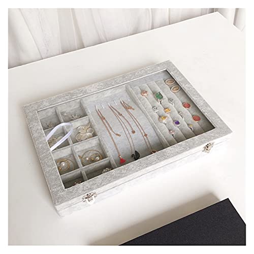 ZZYINH AN207 Ice Velvet Three-in-one Ring Necklace Earrings Earrings Jewelry Storage Box Small Jewelry