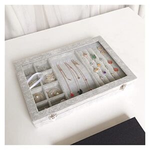 zzyinh an207 ice velvet three-in-one ring necklace earrings earrings jewelry storage box small jewelry