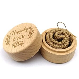 zzyinh an207 personalized engraving rustic wedding wooden ring box jewelry trinket storage containers custom happily ever after rings bearer small jewelry