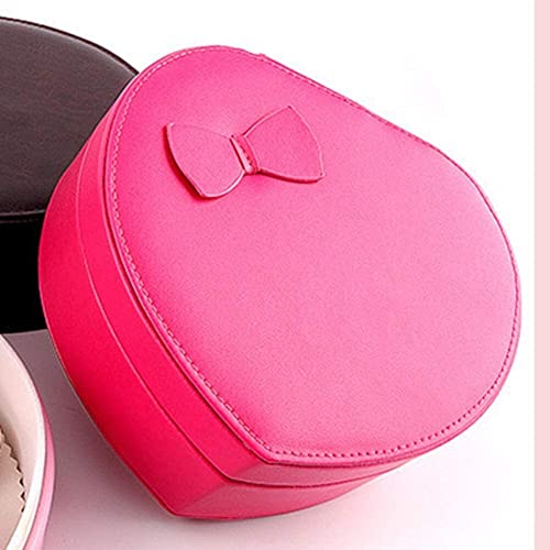 ZZYINH AN207 Fine Pink Heart Jewlery Box with Mirror Earring Pendants Multifunction Jewelry Packaging Romantic Wedding Jewelry Organizer Small Jewelry (Color : Red)