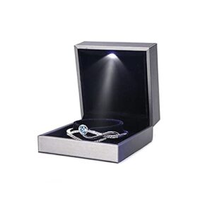 zzyinh an207 led light jewelry display bracelet necklace wedding engagement ring box storage case holder gift small jewelry (color : s3)