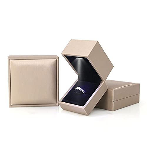 ZZYINH AN207 LED Light Jewelry Display Bracelet Necklace Wedding Engagement Ring Box Storage Case Holder Gift Small Jewelry (Color : S3)
