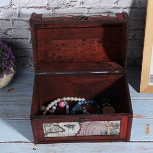 ZZYINH AN207 Vintage Wood Jewelry Box Jewelry Ring Earrings Pendant Necklace Storage Box Organizer Small Jewelry