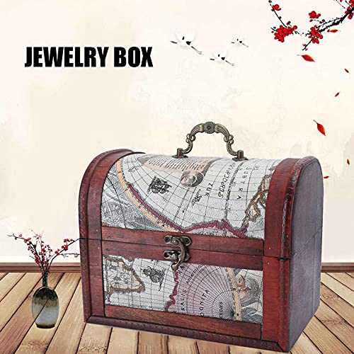 ZZYINH AN207 Vintage Wood Jewelry Box Jewelry Ring Earrings Pendant Necklace Storage Box Organizer Small Jewelry