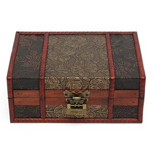zzyinh an207 large decorative trinket jewelry lock handmade vintage wooden storage gift box small jewelry