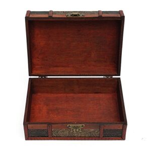 ZZYINH AN207 Large Decorative Trinket Jewelry Lock Handmade Vintage Wooden Storage Gift Box Small Jewelry