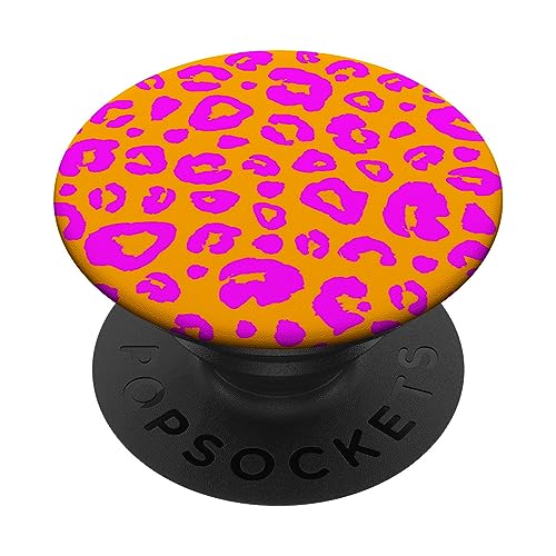 Cheetah Leopard Pattern Pink Orange PopSockets Standard PopGrip