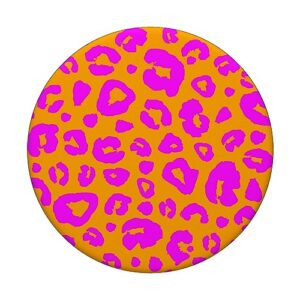 Cheetah Leopard Pattern Pink Orange PopSockets Standard PopGrip