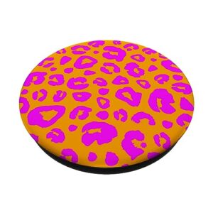 Cheetah Leopard Pattern Pink Orange PopSockets Standard PopGrip