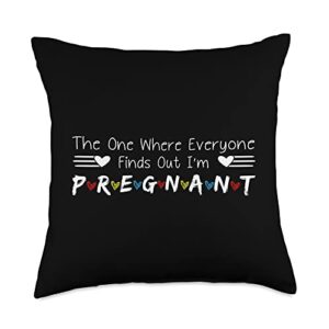 the one where everyone finds out i'm pregnant throw pillow, 18x18, multicolor