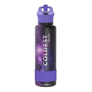 Coldest Sports Water Bottle with Straw Lid Vacuum Insulated Stainless Steel Metal Thermos Bottles Reusable Leak Proof Flask for Sports Gym (40 oz, Astro Purple)