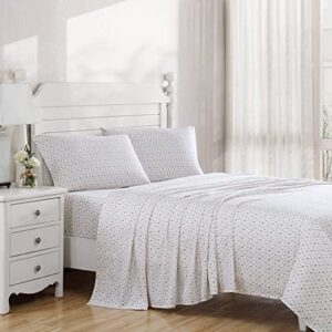 laura ashley - queen sheets, soft sateen cotton bedding set - sleek, smooth, & breathable home decor (evie pink, queen)