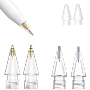 compatible with upgraded [pen like ] pencil tips fits for apple 2nd 1st gen ipad pro pencil, replacement ipencil nibs for ipad pro pencil,no wear out fine point precise control resistance white&clear
