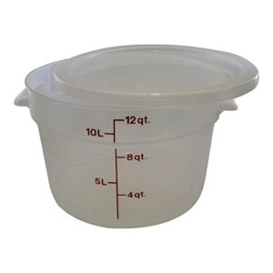 Habanerofire Cambro Bundle, 6 & 12 Quart Translucent Round Food Storage Containers with Lids and 1 Bowl and Pan Scraper