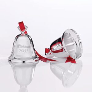 REED AND BARTON 2022 Annual Silver Christmas Bell, 0.30, Metallic