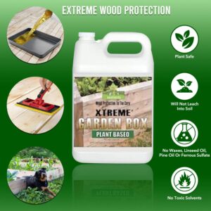 Garden Box Sealer | FDA Food Contact Safe Plant-Based Wood Sealant for Raised Beds, Planters & Pet Houses. Protects All Wood Types from Water & Weather Damage | Eco-Friendly Sustainable Solution