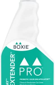 BoxiePro Scoop & Spray Litter Extender – Gently Scented- 24 oz- Probiotic Formula- Cleans and Extends The Life of Your Litter -Best Litter Box Odor Eliminator & Deodorizer