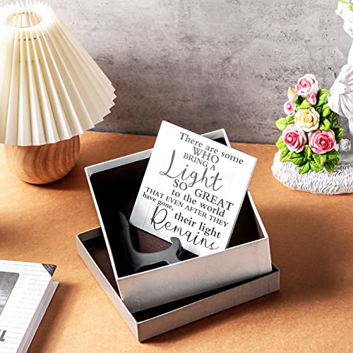 Bereavement Gift Sympathy Gifts for Loss of Father Mother Husband Loved One with Wooden Stand in Memory Light Remains Decor Funeral Decor Celebration of Life Decorations (Retro Style)