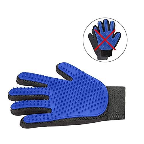 Pet Grooming Glove - Gentle Deshedding Brush Glove - Efficient Pet Hair Remover Mitt - Massage Tool with Enhanced Five Finger