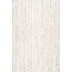 Agro Richer Handwoven Farmhouse Rugs for Living Agro richer Jute Area Rug Natural Hand Braided Rectangle Rugs for Bedroom, Kitchen, Living Room (8x10 Square Feet, Off White)