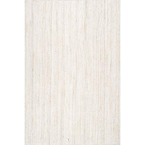 Agro Richer Handwoven Farmhouse Rugs for Living Agro richer Jute Area Rug Natural Hand Braided Rectangle Rugs for Bedroom, Kitchen, Living Room (8x10 Square Feet, Off White)