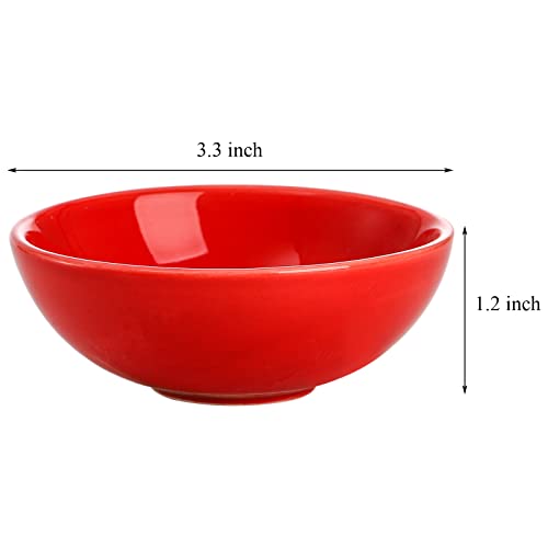 ZENFUN Set of 8 Ceramic Pinch Bowls Set, 3.5 Oz Porcelain Round Sauce Dipping Dishes, Mini Terracotta Dessert Bowls, Condiments Bowls in Bulk for Kitchen, Cooking Prep, Parties, Decor, Sushi