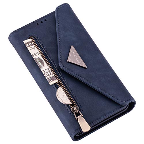 CCSamll Wallet Case for Samsung Galaxy S22, Crossbody Neck Strap Lanyard Purse Handbag Shoulder Strap Cover with ID Card Holder Phone Case for Samsung Galaxy S22 XK Blue