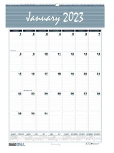 house of doolittle bar harbor recycled wirebound monthly wall calendar, 8.5 x 11, white/blue/gray sheets, 12-month (jan-dec): 2023