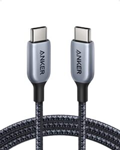 anker 765 usb c to usb c cable (240w 6ft nylon), usb 2.0 fast charging usb c cable for iphone 15/15pro/15plus/ 15promax, macbook pro 2021, ipad pro, ipad air 4th, samsung galaxy s23+/s23 ultra