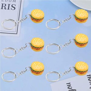 GARNECK 6Pcs Ham- Burger Key Chain Fast Food Cheeseburger Burgers Key Ring Simulation Food Key Pendant Bag Purse Charms for Birthday Gift Party Favor Orange