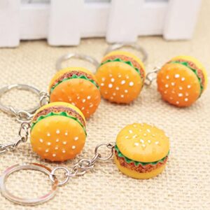 GARNECK 6Pcs Ham- Burger Key Chain Fast Food Cheeseburger Burgers Key Ring Simulation Food Key Pendant Bag Purse Charms for Birthday Gift Party Favor Orange