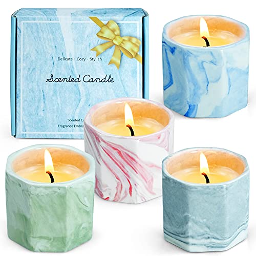 Scented Candles Set, Candles for Home Scented 4x2.0 oz/STRN Reed Diffuser Valentines Day, Home Fragrance Products Ocean Breeze/ 3.4oz/ 100ml