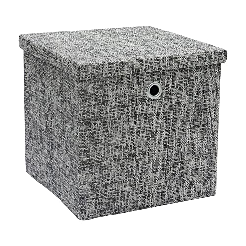 JVL Urban Square Paper Lidded Storage Basket