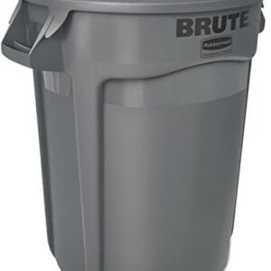 Rubbermaid Commercial 263200GY Round Brute Container Plastic 32 gal Gray (3)