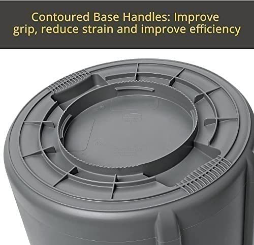 Rubbermaid Commercial 263200GY Round Brute Container Plastic 32 gal Gray (3)