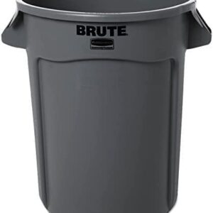 Rubbermaid Commercial 263200GY Round Brute Container Plastic 32 gal Gray (3)