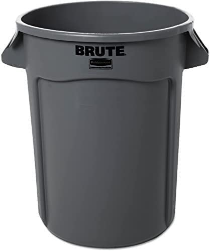 Rubbermaid Commercial 263200GY Round Brute Container Plastic 32 gal Gray (3)