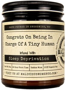 congrats on being in charge of a tiny human - infused with sleep deprivation scent: shea butter & almond
