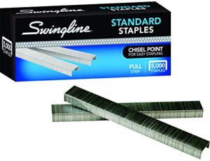 standard staples, chisel point standard staples, 210 staples per strip, 20 sheets capacity, 1/4" length, 5,000 staples per box - 1 box