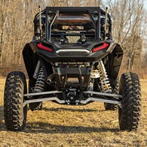 SuperATV Black Rear Receiver Hitch for 2018-2021 Polaris RZR XP Turbo S | 2019-2021 RZR XP 4 Turbo S | Fits Standard 2" Attachments | 3/16" Heavy-Duty Steel | Includes Cotter Pin and Hitch Pin