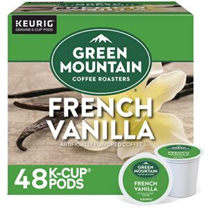 green mountain coffee roasters french vanilla coffee, keurig single-serve k-cup pods, light roast, 48 count