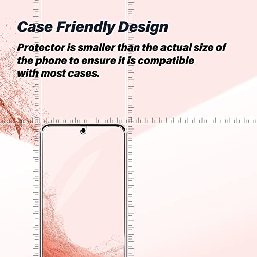 Galaxy S22 Tempered Glass Screen Protector + Camera Lens Protector [ 2 + 2 Pack ][Case Friendly] [Anti-Scratch] [Ultrasonic Fingerprint Unlock] Clear HD Glass Protective Film for Samsung Galaxy S22