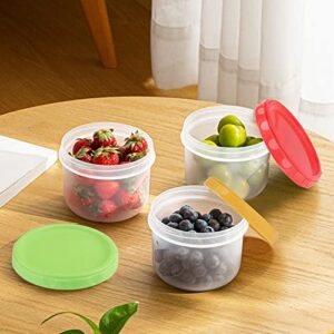 8oz/250ml Small Plastic Containers with screw lid for food kids baby lunch snacks slime cup, Lock in Freshness, Nutrients, & Flavor, Freezer & Dishwasher Friendly (8oz colour 12pcs)