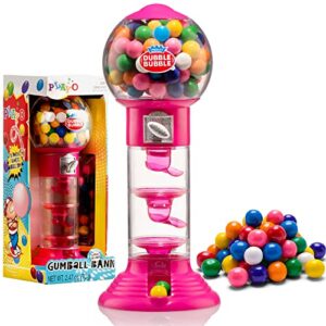 playo 10.5" gumball machine for kids, spiral style candy dispenser for gifts, parties or events - bubblegum machine w/gumb balls included