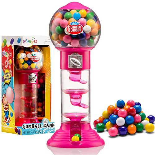 PlayO 10.5" Gumball Machine for Kids, Spiral Style Candy Dispenser for Gifts, Parties or Events - Bubblegum Machine w/Gumb Balls Included