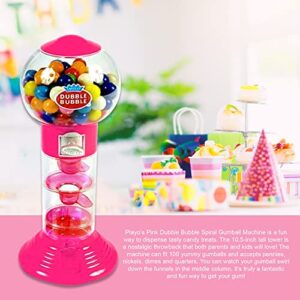 PlayO 10.5" Gumball Machine for Kids, Spiral Style Candy Dispenser for Gifts, Parties or Events - Bubblegum Machine w/Gumb Balls Included