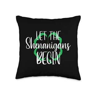 St. Patrick's Day Let The Shenanigans Begin Throw Pillow, 16x16, Multicolor