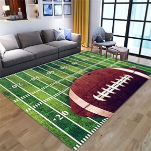 sport rug for teens bedroom football field area rug for living room washable accent carpet pad soft dorm foor mat 2'8"x5'3"