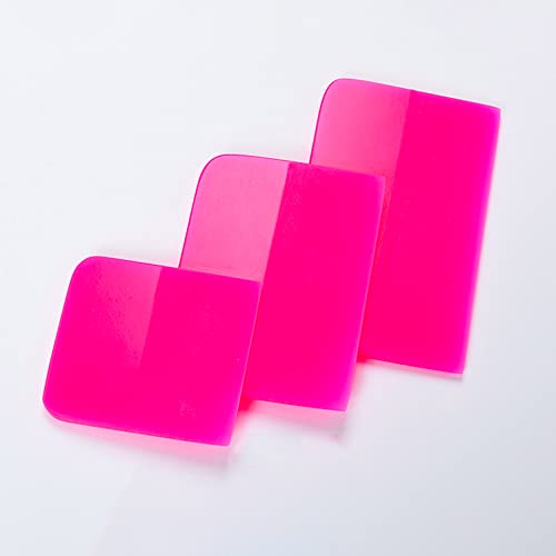 TPU Squeegee 3 in 1 Different Sizes for Car Anti-Scratch Rubber Scraper & Vinyl Wrap & Car Window Glass Tinting PPF Coating Windshield Squeegees 3pcs (Pink), TPUS001