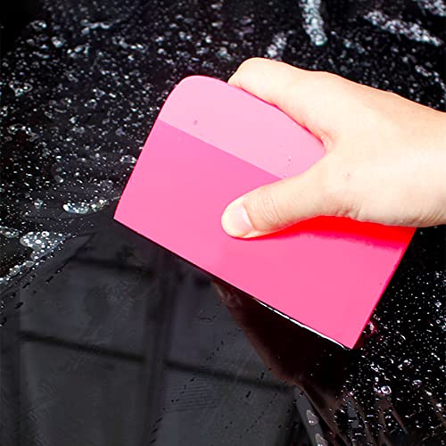 TPU Squeegee 3 in 1 Different Sizes for Car Anti-Scratch Rubber Scraper & Vinyl Wrap & Car Window Glass Tinting PPF Coating Windshield Squeegees 3pcs (Pink), TPUS001
